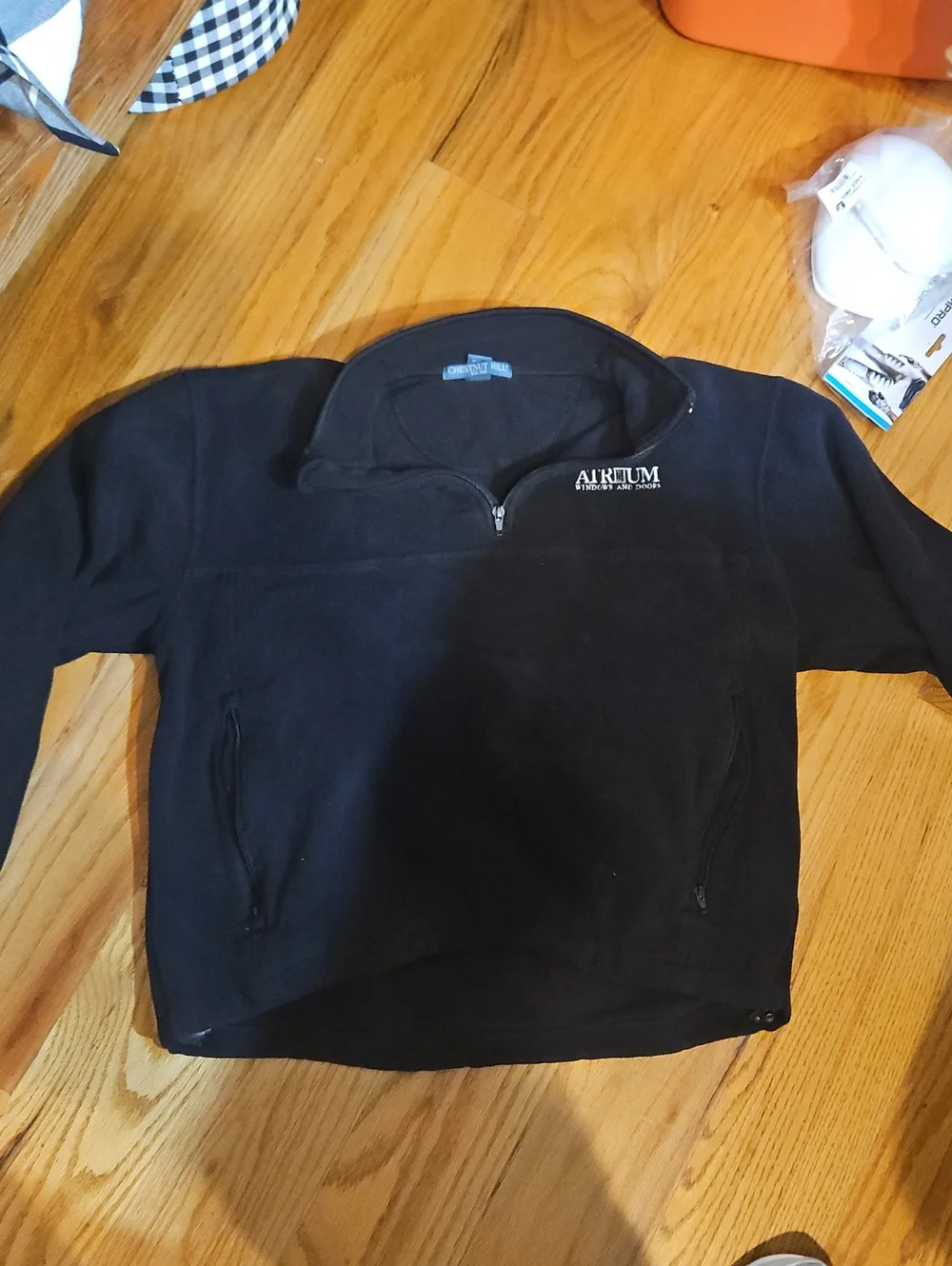 Black Quarter-Zip Pullover Sweatshirt -